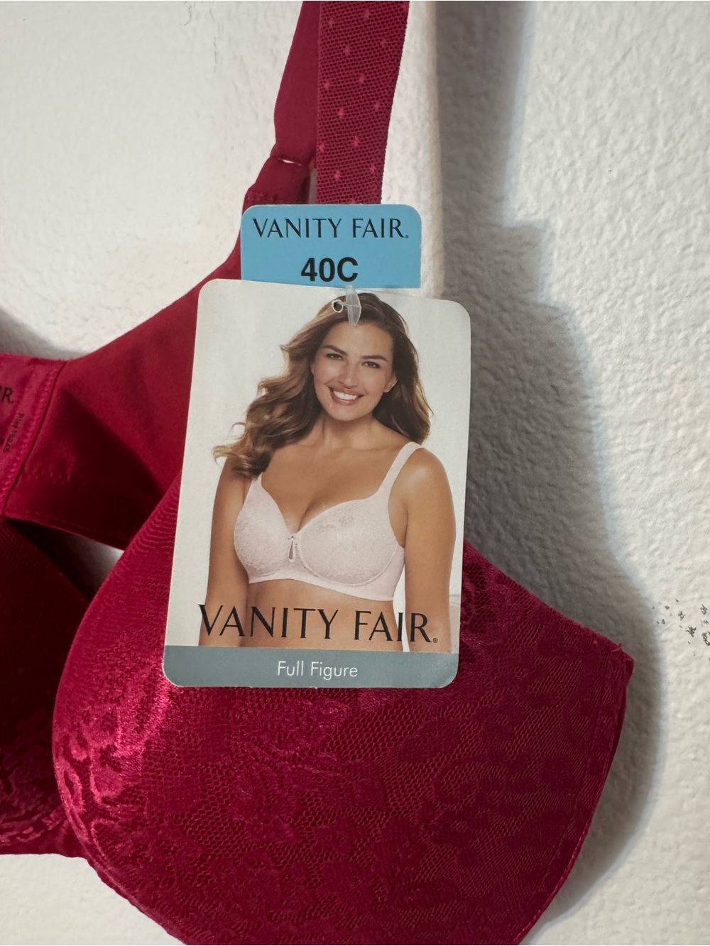 Vanity Fair Lace Full-Coverage Underwire Bra - Raspberry - Picture 2 of 4